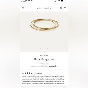 Jenny Bird Gold Dane Bangle Set of Three